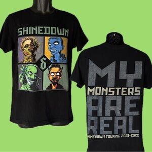 Shinedown My Monsters Are Real Attention Attention Tour Shirt Black Men’s Sz M